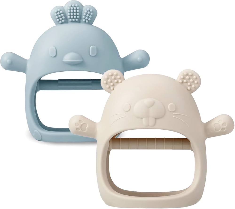PandaEar Silicone Teething Toys (Blue)